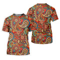 Paisley Design Golf Shirt For Women, Boho Pattern Ladies Golf Shirts, Women's Sleeveless Golf Shirts