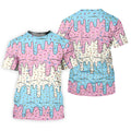 Ice Cream Drip Hawaiian Golf Shirt, Summer Sweets Women's Golf Tops, Ladies Golf Shirts