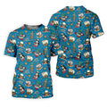 Tattoo Blue Sailor Tattoo Flash Pattern Hawaiian Golf Shirt, Women's Golf Tops, Ladies Golf Shirts