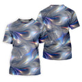 Silver Marble Golf Shirt, Futuristic Holographic Wave Pattern, Golf Shirt For Men