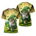 Happy St Patrick's Day Shamrock Gnome Golf And Beer Polo Shirts For Men, Golf Shirts For Men