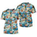 Women's Tropical Santa Surf Vacation Golf Shirt, Christmas Golf Shirt, Women’s Golf Apparel
