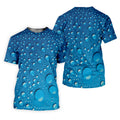 Rain Drops Blue Golf Shirt, Women's Golf Tops, Ladies Golf Shirts, Women's Golf Shirts