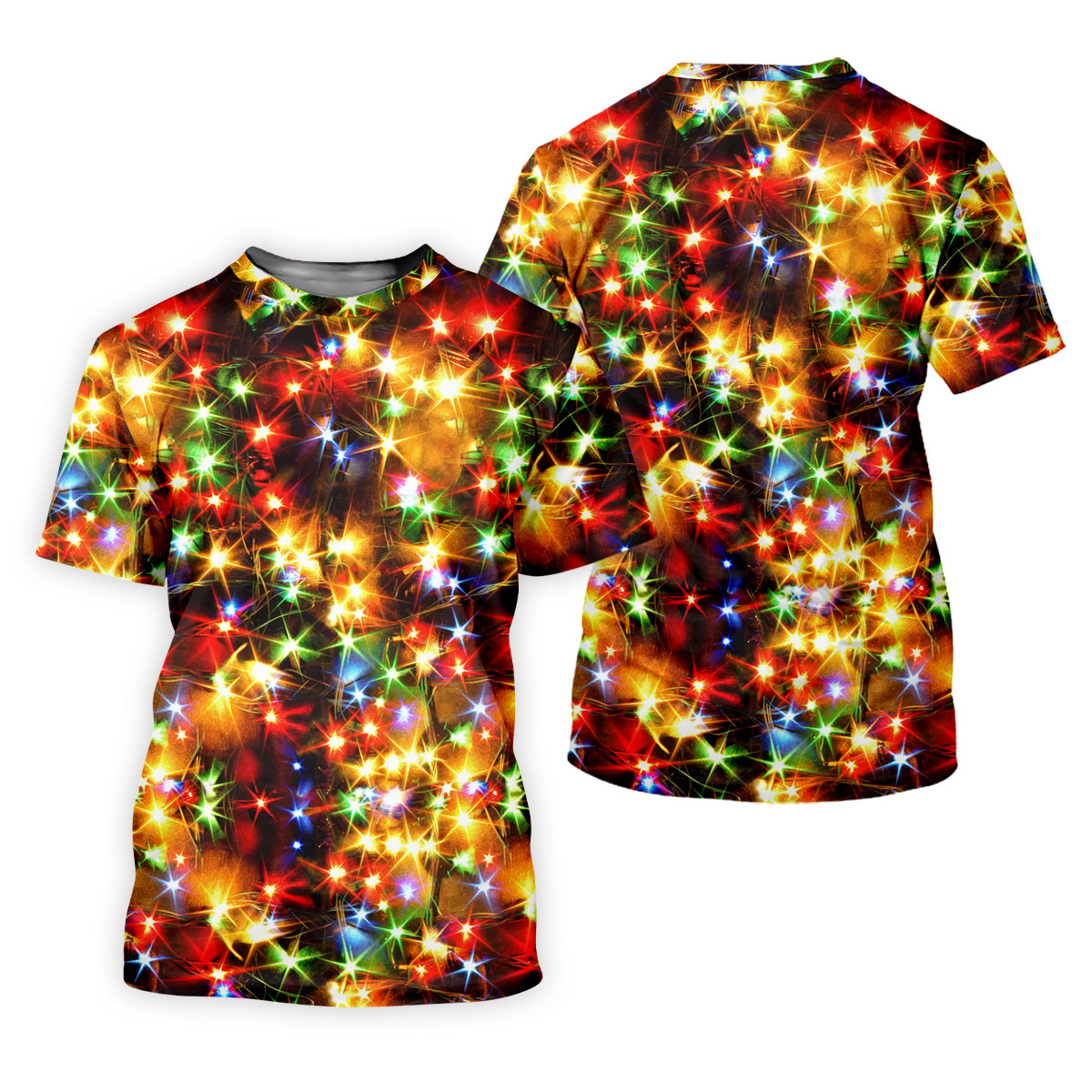 Colorful Christmas Lights Men's Golf Polo Shirts, Christmas Golf Shirt, Golf Gift For Men, Polo Shirts For Men