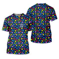 In A World Where You Can Be Anything Be Kind Autism Awareness Puzzle Pattern Navy Golf Shirt, Golf Shirt For Women
