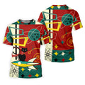 Geometric Abstraction Atomic Cat Hawaiian Golf Shirt, Retro Golf Shirt, Women's Golf Tops