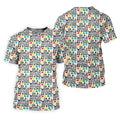 In A World Where You Can Be Anything Be Kind Autism Awareness Puzzle Pattern White Golf Shirt, Polo Shirts For Men