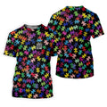 In A World Where You Can Be Anything Be Kind Autism Awareness Puzzle Pattern Golf Shirt For Women, Ladies Golf Polos