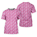 Pink Breast Cancer Hearts And Ribbons Polo Shirt, Golf Tops For Women, Women’s Golf Polo