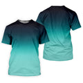 Turquoise Gradient Hawaiian Golf Shirt, Ladies Golf Tops, Golf Shirt For Women