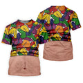 Funny Belly Illusion Colorful Pattern Polo Shirt, Mens Golf Polo, Golf Shirts For Men