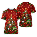 Golf Ball And Club Tree Christmas Golf Shirt, Ladies Golf Shirts, Golf Tops For Women