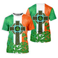 Celtic Cross Knotwork St Patrick's Day Shamrock Golf Shirt, Men's Golf Polo Shirts, Golf Shirts For Men