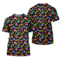 Neon Cats Tropical Vibe Women's Golf Tops, Cute Golf Outfit, Ladies Golf Shirts, Golf Shirt For Women