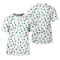 Stick Figure Golf Pose St Patrick's Day Shamrock White Golf Shirt, Women's Golf Tops, Ladies Golf Polos