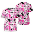 Halloween Boo And Cat Coquette Pink Women Golf Top, Cute Golf Outfit, Ladies Golf Shirts