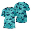Turquoise Palm Tree Tropical Golf Shirt, Women's Golf Shirt, Golf Polo For Women, Golf Shirts For Women