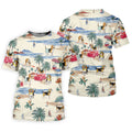 Cute Beagle Beach Vacation Tropical Golf Polo Shirt, Hawaiian Golf Shirt, Golf Shirts For Men