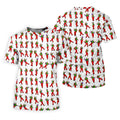Colorful Dancing Character Pattern Polo Shirt, Hawaiian Golf Shirt, Mens Golf Apparel