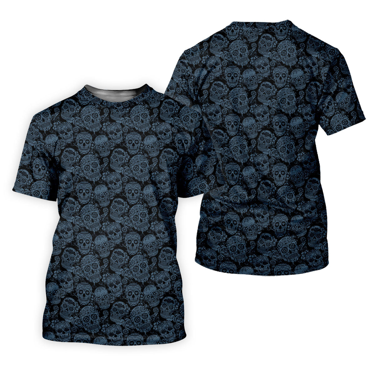 Gothic Sugar Skull Pattern Golf Polo Shirt, Golf Shirts For Women, Women’s Golf Polo