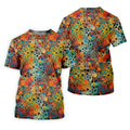 Vibrant Overlapping Dot and Circle Design Hawaiian Golf Polo, Golf Tops For Women, Golfing Apparel