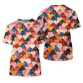 Colorful Watercolor Shell Pattern Golf Shirt, Golf Shirts For Men, Men's Golf Shirt, Polo Shirts For Men