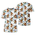 Bigfoot Hot Dog Beach Hawaiian Shirt, Mens Golf Polo, Hawaiian Golf Shirt, Golf Apparel For Men