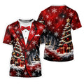Tuxedo Tree Snowflakes Christmas Golf Shirt, Ladies Golf Shirts, Golf Tops For Women