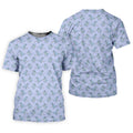 Blue T-Rex Dinosaur Golfer Pattern Golf Polo Shirt, Men's Golf Shirt, Mens Golf Polo