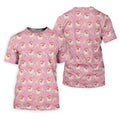 Pink Xmas Tree Santa Claus Pattern Christmas Golf Shirt, Women's Golf Tops, Golf Gift For Ladies