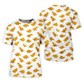 Cute Dinosaur Cookie Pattern Men's Golf Shirt, Golf Shirts For Men, Printed Golf Shirts