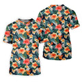 Large Hibiscus Flowers Tropical Vibe Ladies Golf Tops, Hawaiian Golf Shirts, Golf Shirt For Women