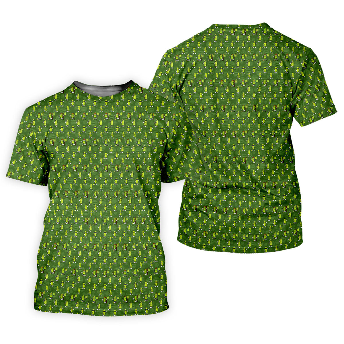 Funny Hole In One Pickle Golf Pattern Polo Shirt, Golf Shirts For Men, Mens Golf Apparel