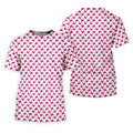 The Pink Taco Seamless Pattern White Golf Shirt, Women's Golf Tops, Tacos Lover Golf Gift For Ladies