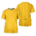 Realistic Sweet Corn Cob Print Design Hawaiian Golf Shirt, Golf Shirts For Men, Polo Shirts For Men
