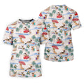 Summer Chihuahua Paradise Pattern Hawaiian Golf Polo, Golf Tops For Men, Golfing Apparel