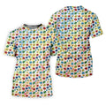 Autism Awareness Jigsaw Puzzle Pieces Rainbow Paint Splatter Men's Golf Shirt, Polo Shirts For Men