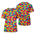 Colorful Handprints Autism Awareness Puzzle Golf Shirt For Women, Ladies Golf Shirts, Women's Polo Shirt