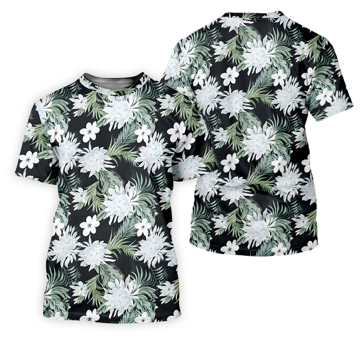 White Flower Tropical Hawaiian Vibe Golf Tops For Men, Golf Shirts For Men, Golf Gift For Men
