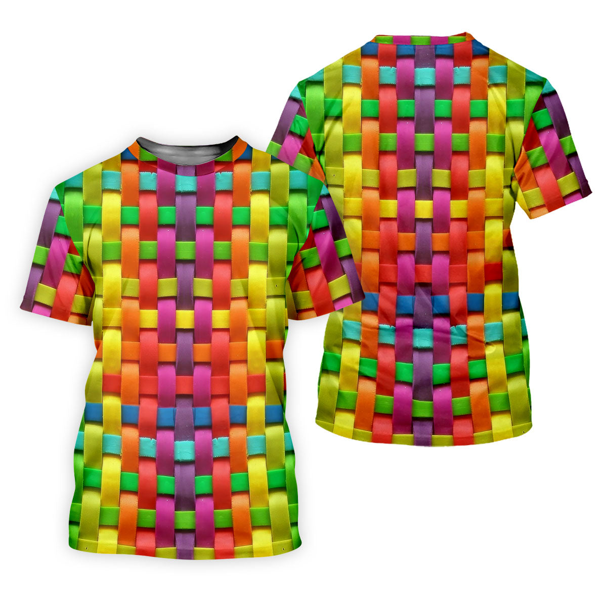 Colorful Interlaced Ribbon Pattern Hawaiian Golf Polo, Golf Tops For Women, Golfing Apparel