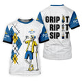 Fore-Ona Extra Blue Yellow Skeleton Golfer Beer Polo Shirt, Women’s Golf Apparel, Golf Shirts For Women