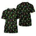 Mushroom And Skull Neon Pattern Hawaiian Golf Shirt, Fun Golf Shirt, Women's Golf Tops