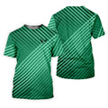 Green And White Striped Pattern Women's Golf Tops, Performance Golf Shirt, Ladies Golf Shirts