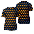 3D Effect Circular Pattern Orange Golf Shirt, Cool Golf Outfit, Women Golf Top, Ladies Golf Shirts
