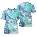 Pastel Gradient Feather Hawaiian Golf Shirt, Golf Tops For Men, Golf Shirts For Men