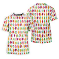Colorful Ice Cream Pattern Golf Polo Shirt, Golf Tops For Women, Ladies Golf Top