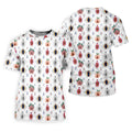 Abstract Peach Botanical Pattern Golf Shirt, Mens Golf Polo, Golf Apparel For Men