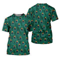 Peacock Feather Pattern Hawaiian Golf Shirt, Hawaiian Golf Shirt, Mens Golf Shirts, Golf Apparel For Men
