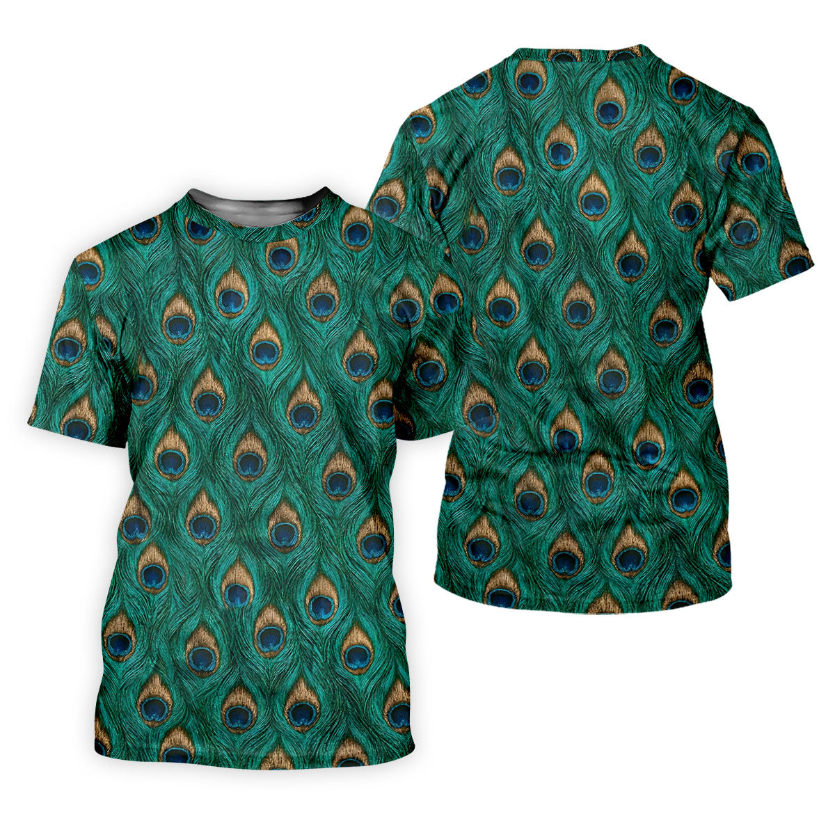 Peacock Feather Pattern Hawaiian Golf Shirt, Hawaiian Golf Shirt, Mens Golf Shirts, Golf Apparel For Men