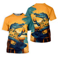 Funny Crocodile Tropical Theme Hawaiian Golf Shirt, Golf Shirt For Women, Golfing Apparel